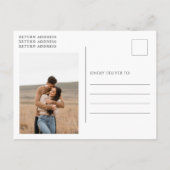 アンジェラモダンウェディング日付を保存 案内ポストカード (裏面)