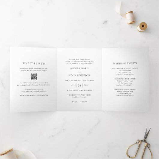 アンジェラモダン結婚ズ 三つ折り招待状 (内部)