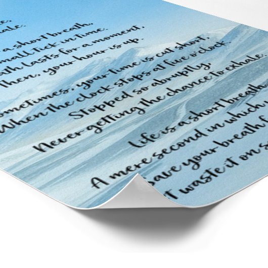 アンジェラ・M・セケルスキーの詩「呼吸」 ポスター (角)