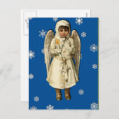 アンジェリックビクトリアンヴィンテージクリスマスアートカード シーズンポストカード (正面/裏面)