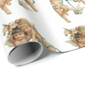 アンジェリック·ヴィンテージ·遊チェルブスと鳩 ラッピングペーパー (ロールコーナー)