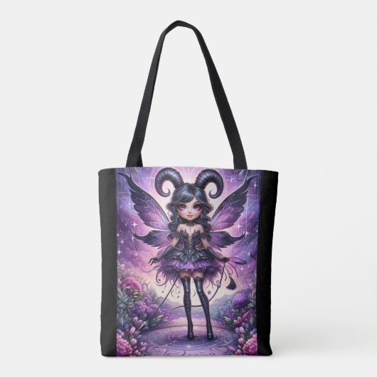 アンジェリナパープルゴシックフェアリー蠍座ホーン〔占星術の〕十二宮図 トートバッグ (裏面)