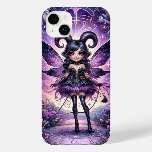 アンジェリーナ パープル ゴシック フェアリー さそり座 ホーンズ 星座 Case-Mate iPhoneケース (裏面)