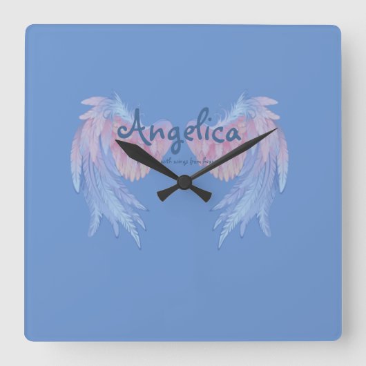 アンジェリ生まれカは天国広場の翼を持っていた スクエア壁時計 (正面)