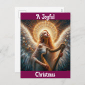 アンジェルとハープのクリスマスポストカード シーズンポストカード (正面/裏面)