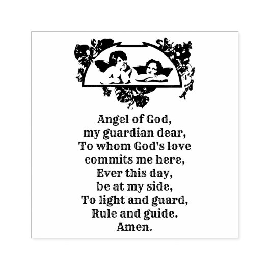 アンジェルオブゴッドカトリック宗教祈りの言葉 ラバースタンプ (インプリント)