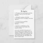 アンジェルスヴァージンメアリーアンニュプテンスカトリック祈りの言葉 ノートカード (裏面)