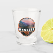 アンジェルス国立森林カリフォルニアエンブレム ショットグラス (正面)
