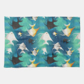 アンジェルフィッシュ水族館の模様 キッチンタオル (横)