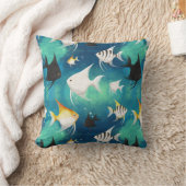 アンジェルフィッシュ水族館の模様 クッション (ブランケット)