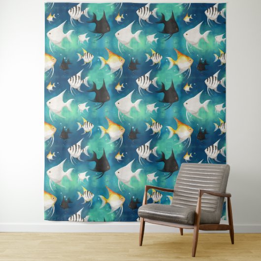 アンジェルフィッシュ水族館の模様 タペストリー (インサイチュ)