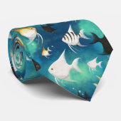 アンジェルフィッシュ水族館の模様 ネクタイ (ロール)
