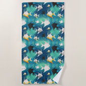 アンジェルフィッシュ水族館の模様 ビーチタオル (正面)