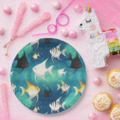 アンジェルフィッシュ水族館の模様 ペーパープレート (パーティー)