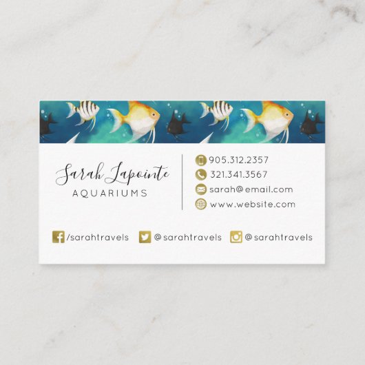 アンジェルフィッシュ水族館の模様 名刺 (裏面)