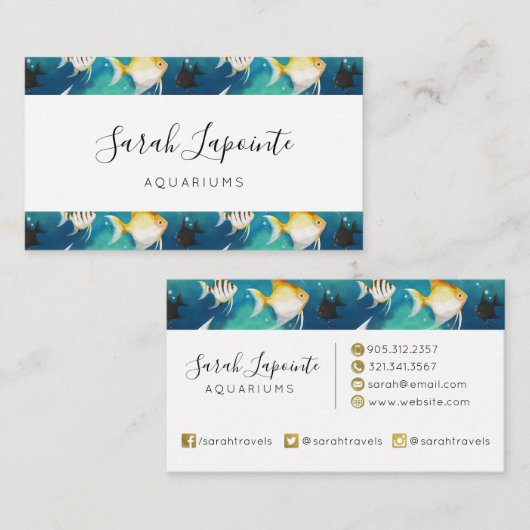 アンジェルフィッシュ水族館の模様 名刺 (正面/裏面)
