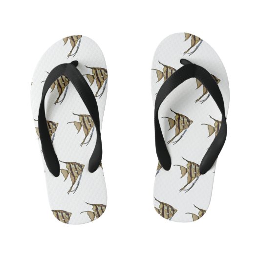 アンジェルフィッシュ漫画イラストレーション キッズビーチサンダル (フットベッド)