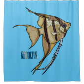 アンジェルフィッシュ漫画イラストレーション シャワーカーテン (正面)