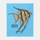 アンジェルフィッシュ漫画イラストレーション フリースブランケット (正面)