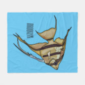 アンジェルフィッシュ漫画イラストレーション フリースブランケット (正面(横))