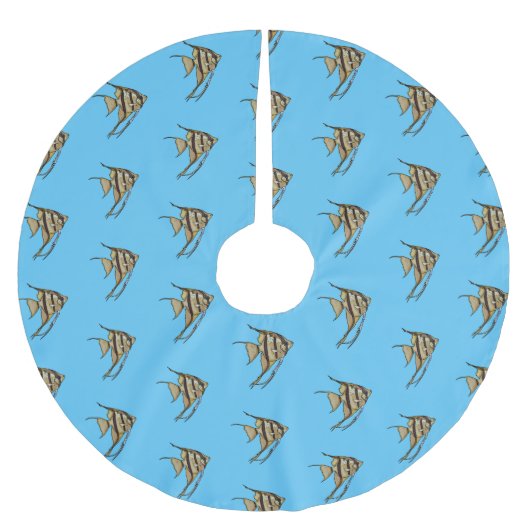 アンジェルフィッシュ漫画イラストレーション ブラッシュドポリエステルツリースカート (正面)