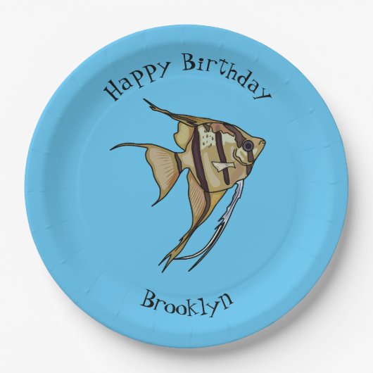 アンジェルフィッシュ漫画イラストレーション ペーパープレート (正面)