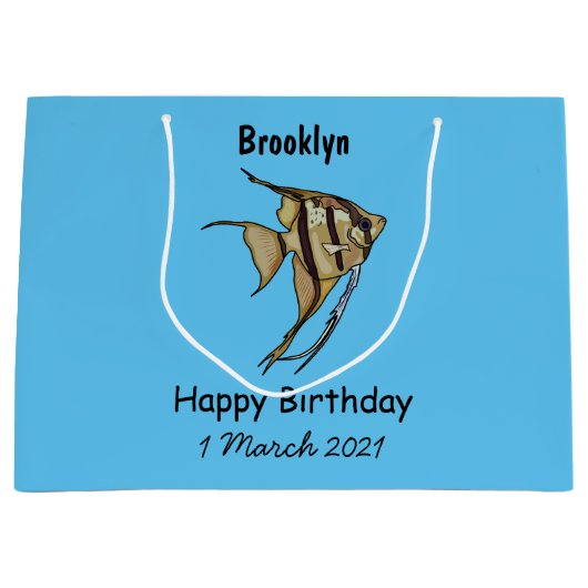 アンジェルフィッシュ漫画イラストレーション ラージペーパーバッグ (正面)