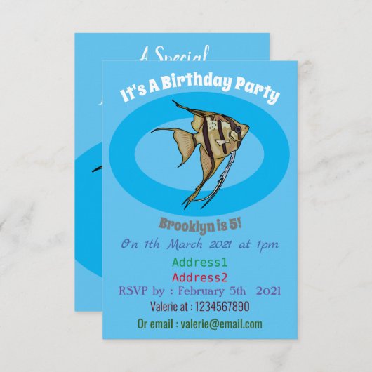 アンジェルフィッシュ漫画イラストレーション 招待状 (正面/裏面)