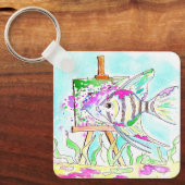 アンジェルフィッシュ絵画アーティスト キーホルダー (正面)