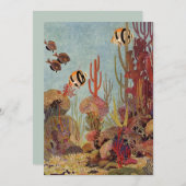 アンジェルフィッシュinサンゴ、ヴィンテージ熱帯魚in海 (正面/裏面)