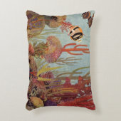 アンジェルフィッシュinサンゴ、ヴィンテージ熱帯魚in海 アクセントクッション (正面(垂直))