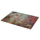 アンジェルフィッシュinサンゴ、ヴィンテージ熱帯魚in海 カッティングボード (角)