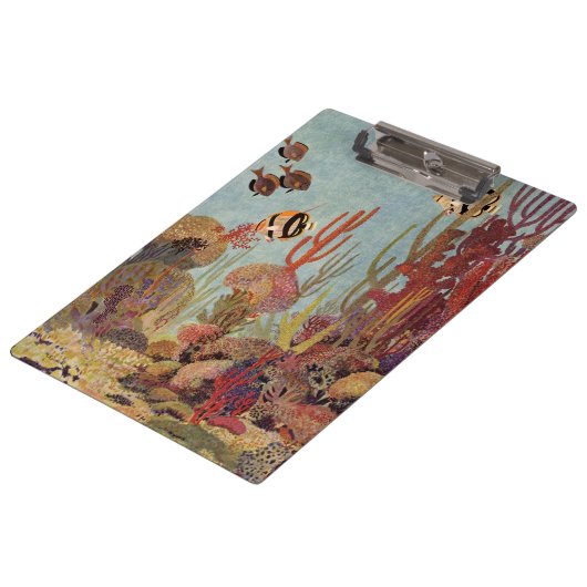 アンジェルフィッシュinサンゴ、ヴィンテージ熱帯魚in海 クリップボード (アングル)