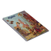 アンジェルフィッシュinサンゴ、ヴィンテージ熱帯魚in海 ノートブック (右側)