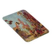 アンジェルフィッシュinサンゴ、ヴィンテージ熱帯魚in海 マグネット (右側)