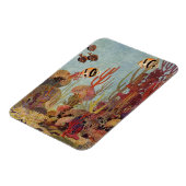 アンジェルフィッシュinサンゴ、ヴィンテージ熱帯魚in海 マグネット (左側)