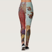 アンジェルフィッシュinサンゴ、ヴィンテージ熱帯魚in海 レギンス (裏面)