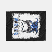 アンジェルマン症候群認識度マムウォリアー青リブ フリースブランケット (正面(横))