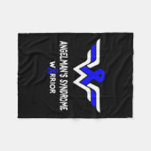 アンジェルマン症候群認識度戦士サポートブルー フリースブランケット (正面(横))