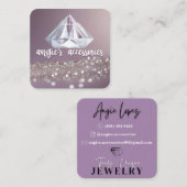 アンジーのアクセサリーカスタム注文ビジネスカード スクエア名刺 (正面/裏面)