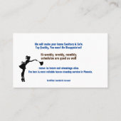 アンジーの清掃サービス女性の清掃 名刺 (裏面)