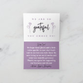 アンジーアクセサリーのカスタム感謝カード サンキューカード (内部)