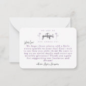 アンジーズアクセサリーカスタムサンキューカード ノートカード (裏面)