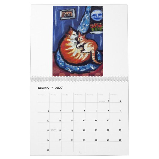 アンジー2013のカレンダーによる猫 カレンダー (1月 2027)