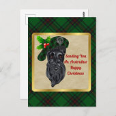 アンストラザークランバッジ&タータンチェッククリスマス ポストカード (正面/裏面)