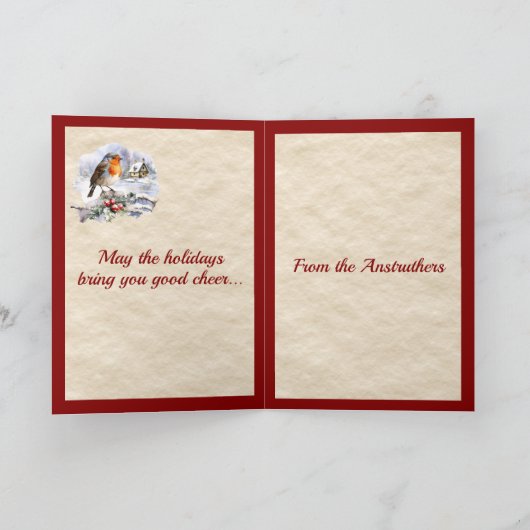 アンストラザースタッグ&ロビンタータンチェック パーソナライズされた シーズンカード (内部)