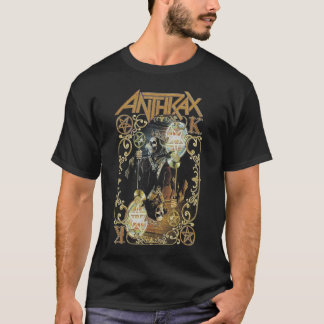 アンスラックス ゴシック ゴールド ペンタグラム ヴィンテージ ヘヴィ メタル Tシャツ