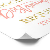 アンスリウム水彩花 ソーシャルディスタンスの看板 ポスター (角)