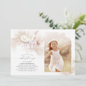 アンスリウム パンパス グラス フラワー 誕生記念 フォト 招待状 (スタンド正面)