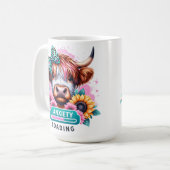 アンスリーティ・ローディング・ハイランドカウ 陶器マグカップ コーヒーマグカップ (正面左)